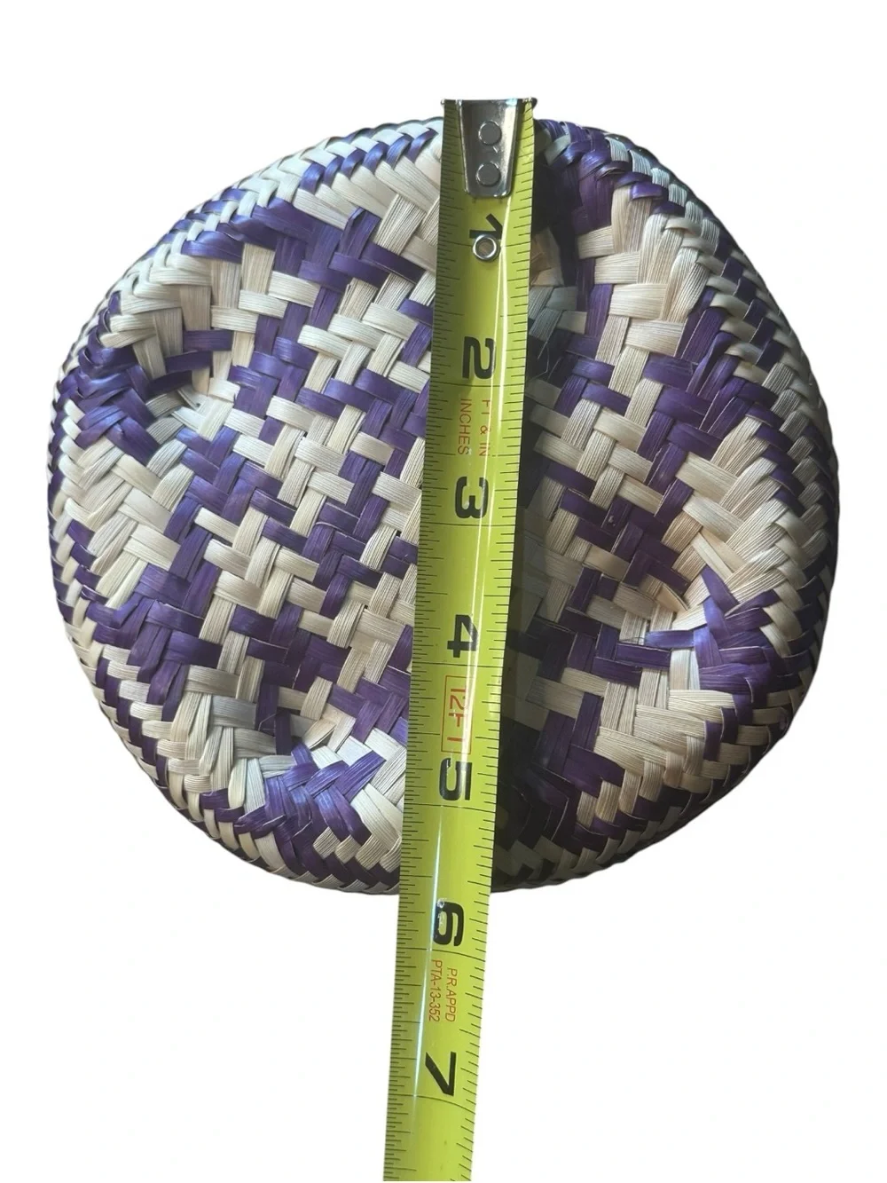 GlobeIn Handwoven Basket w Lid Emilia Garcia Martinez Oaxaca Mexico Purple